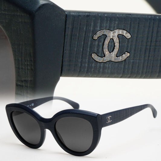 Chanel Sunglasses Dark Blue Black Tweed Pattern 5331 c.1462/S2 51mm 241124