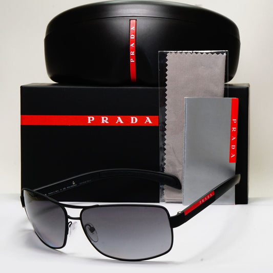 Prada Sunglasses Polarized Black Wrap Rubber PS54IS SPS 54I DG0-5W1 65mm 39284