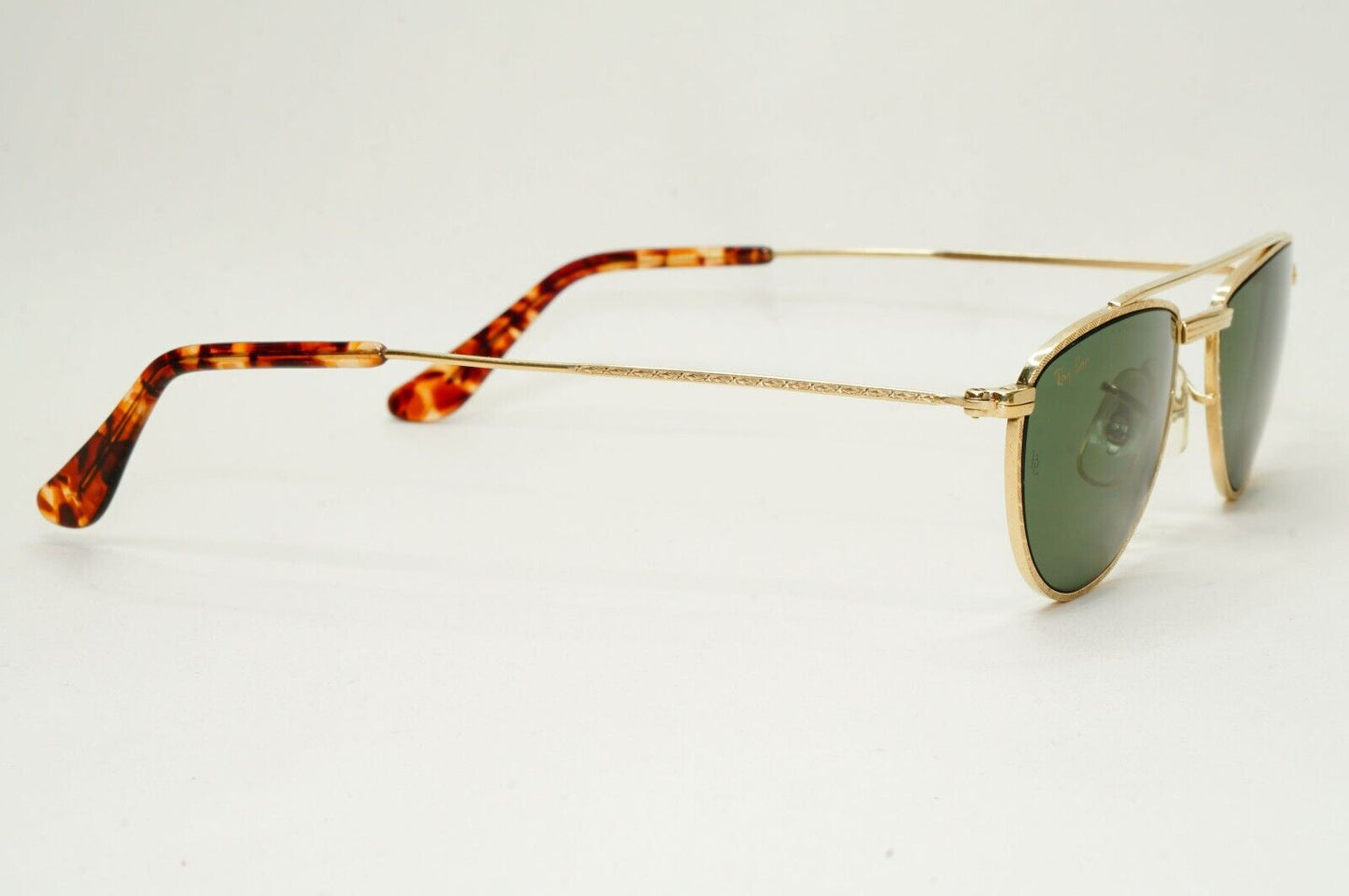 Ray-Ban Sunglasses 1996 Vintage Retro Aviator Gold Green G15 W1758 Arista 021124