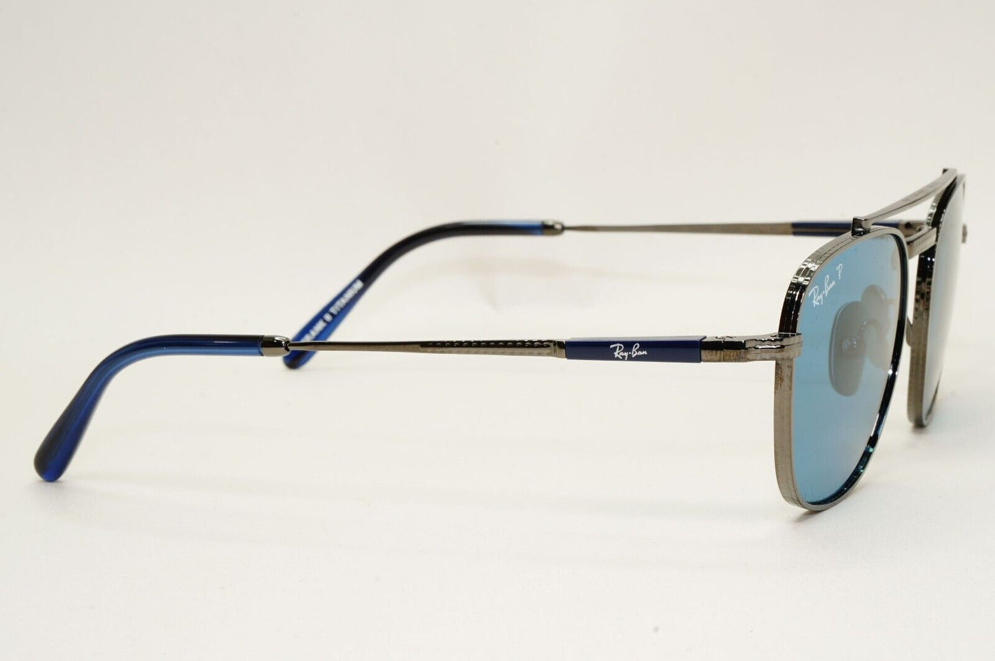 Ray-Ban Sunglasses Frank II Titanium Polarised Gunmetal Blue RB 8258 3142/S2 51m