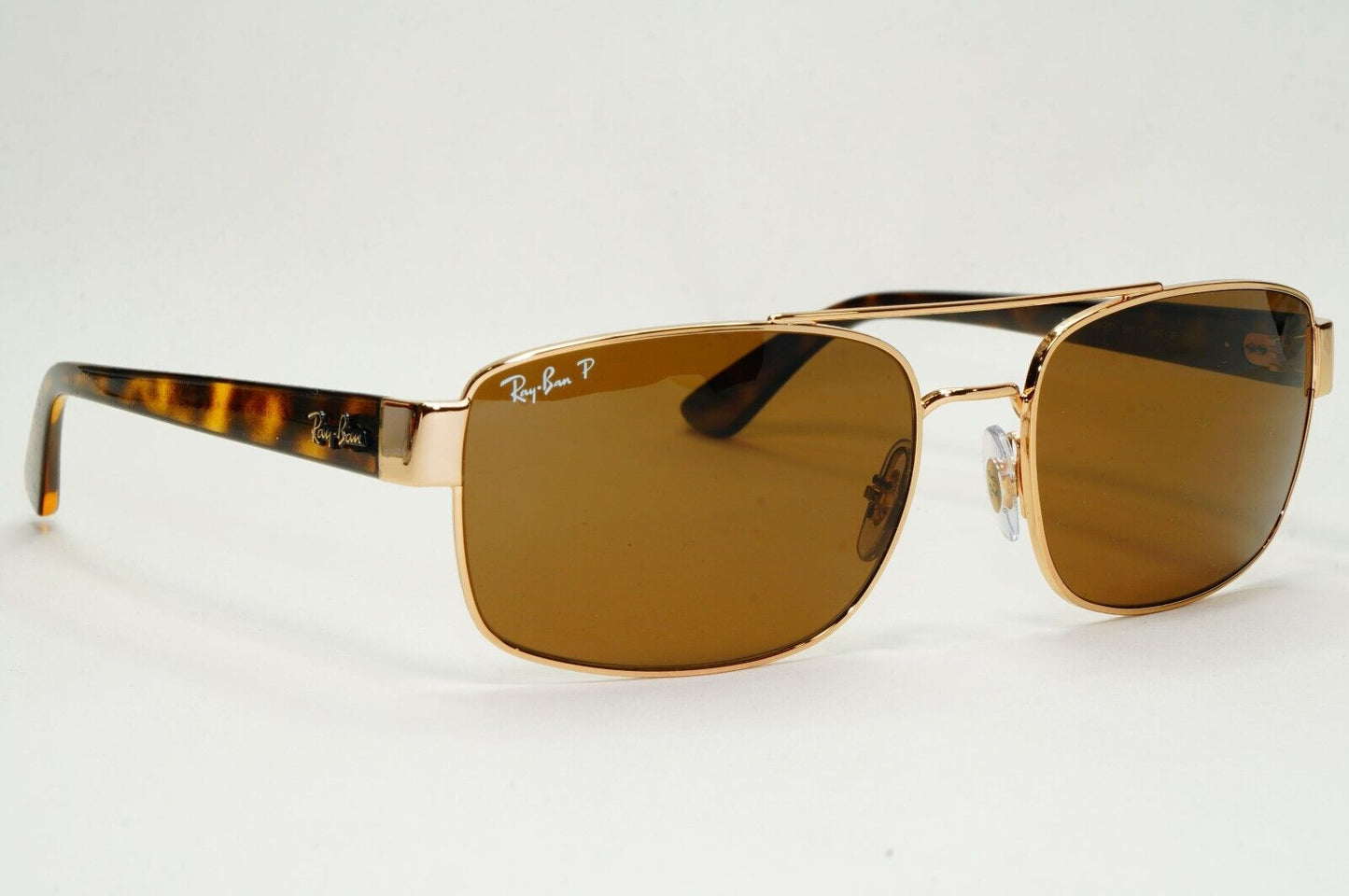 Ray-Ban Sunglasses Polarized Gold Brown Tortoise Navigator RB 3687 001/57 58mm