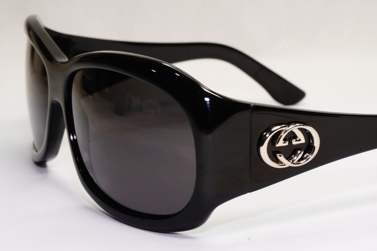 Gucci Sunglasses 2007 Vintag Black Silver Square Glossy GG 2966/S 807Y2 190224