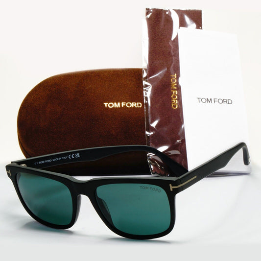 Tom Ford Sunglasses Stephenson Black Matte Green Square FT0775 TF 775 02N 56mm