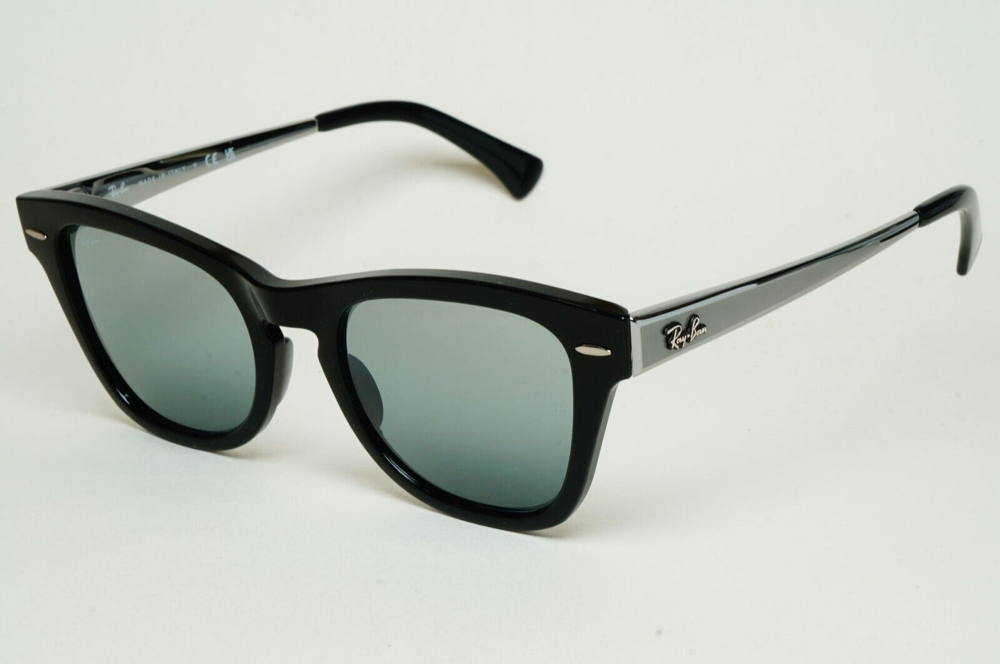 Ray-Ban Sunglasses Black Gunmetal Grey Mirrored RB 0707SM 901/G6 53mm