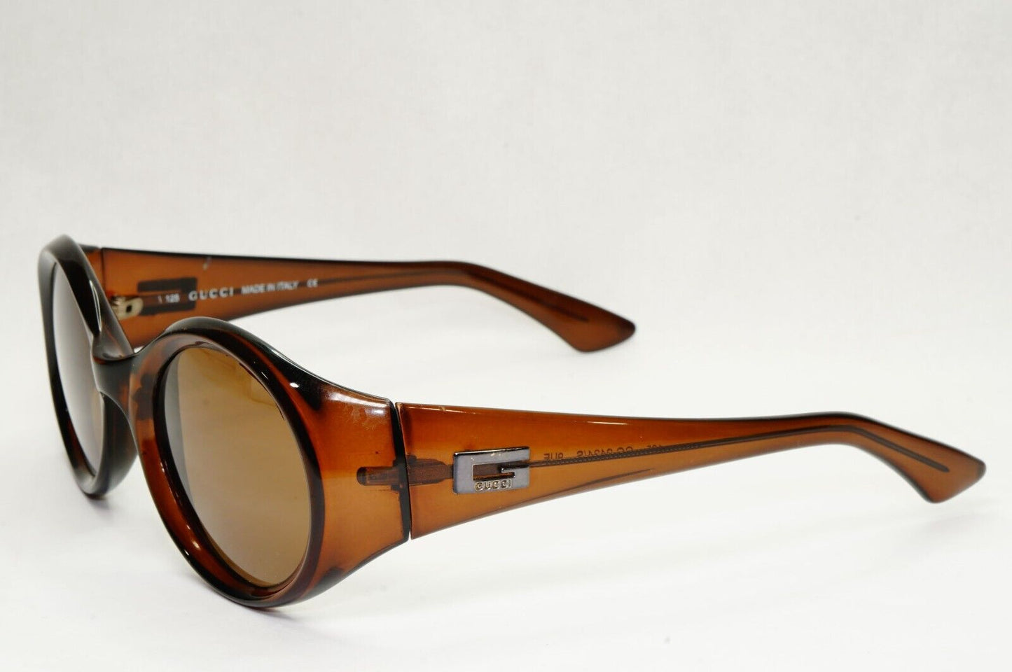 Gucci Sunglasses 1997 Vintage Brown Transparent Oval Retro GG 2434/S 9UE 121223