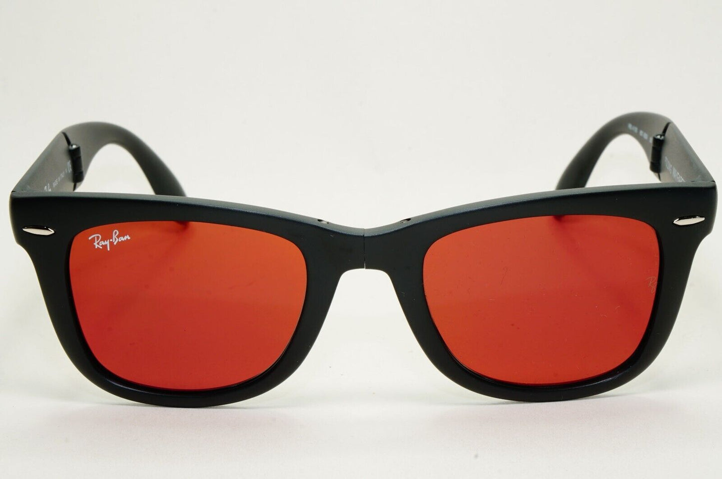 Ray-Ban Sunglasses Folding Wayfarer Black Matte Red Mirror RB 4105 601-S/2K