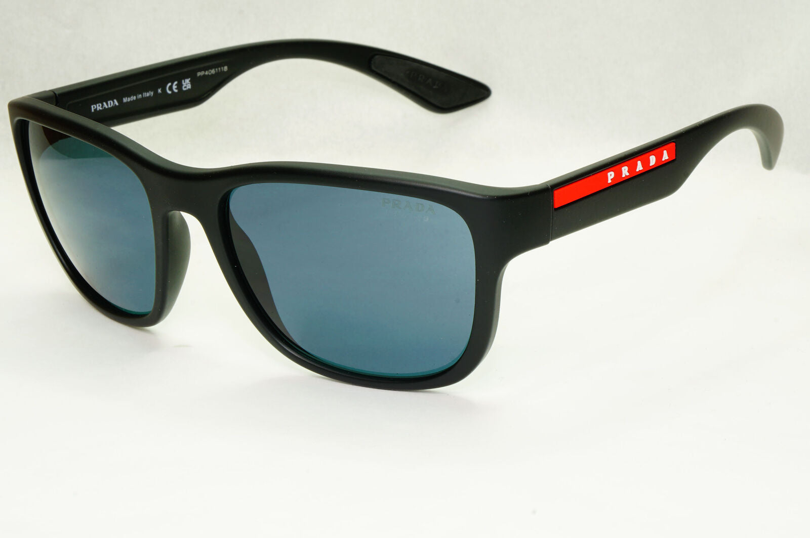 Prada Sunglasses Black Blue Tuning Rubber Square PS01US SPS 01U DG0-09R 59mm