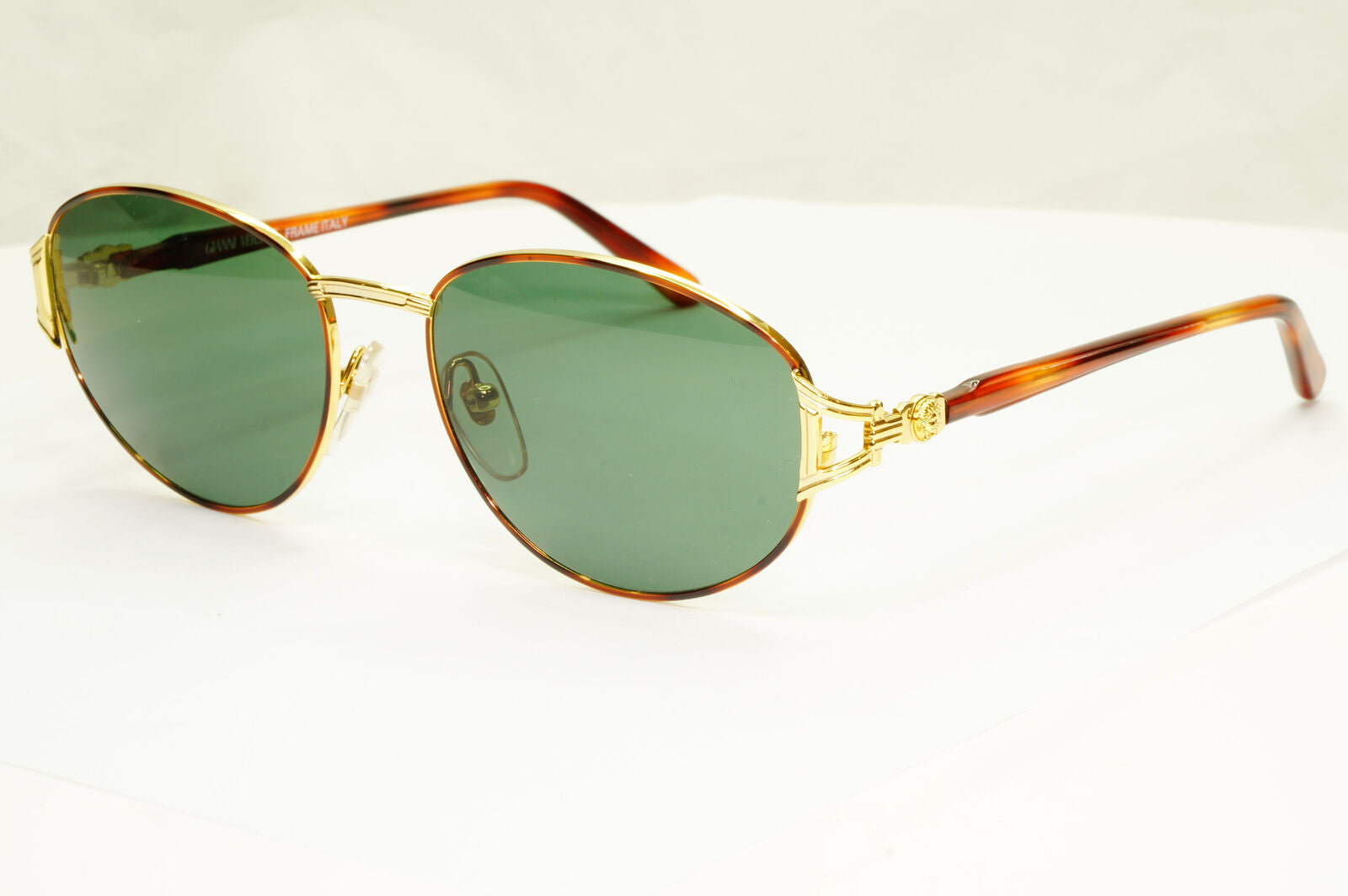 Gianni Versace 1995 Vintage Gold Medusa Green Brown Sunglasses MOD G28 COL 14L B