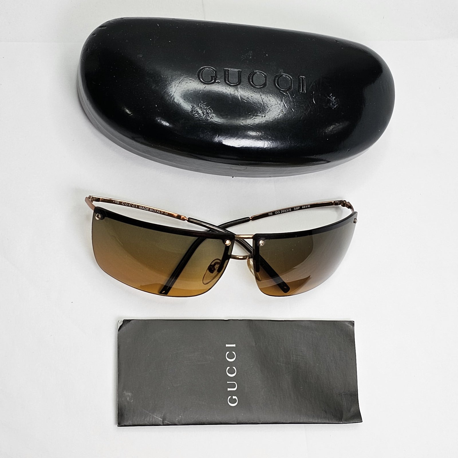 Gucci Sunglasses 2003 Vintage Bronze Brown Gradient Wrap GG 2653/S S8P 140124