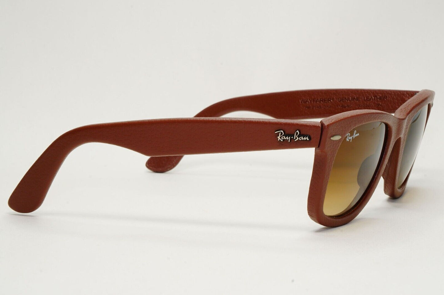 Ray-Ban Sunglasses Leather Wayfarer Year 2013 Rare Brown RB 2140-Q-M 1169/85