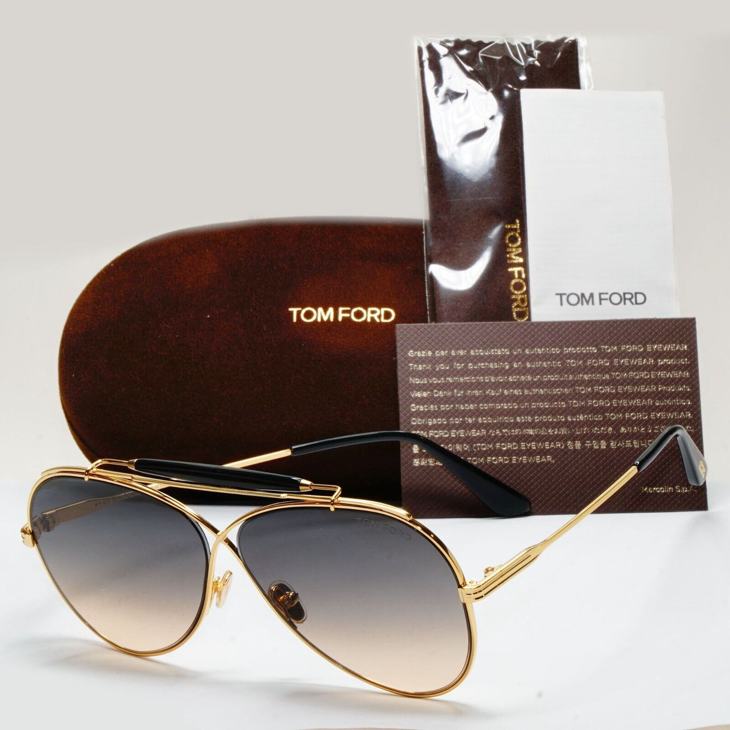 Tom Ford Sunglasses Holden Gold Pilot Grey Gradient Unisex FT0818 TF 818 30B [a]