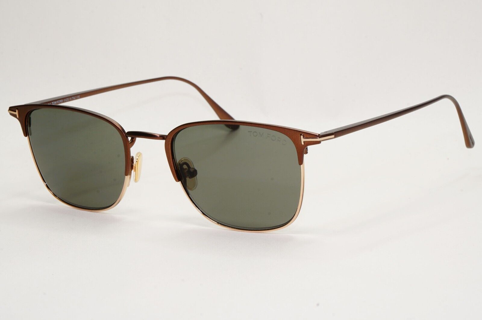 Tom Ford Sunglasses Brown Green Metal Square Liv FT0851 TF 851 49N 52mm