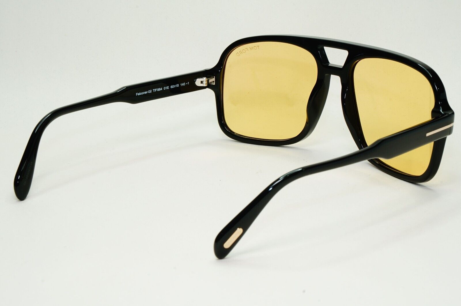 Tom Ford Sunglasses Falconer-02 Black Yellow Square Navigator TF 884 FT0884 01E