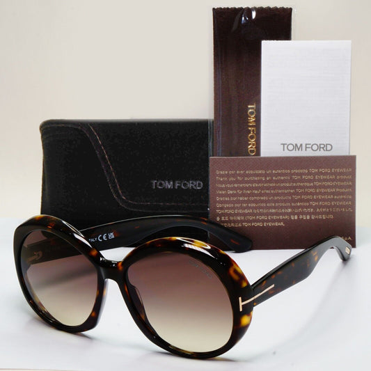 Tom Ford Sunglasses Annabelle Brown Tortoise Oversized Large TF1010 TF 1010 52B