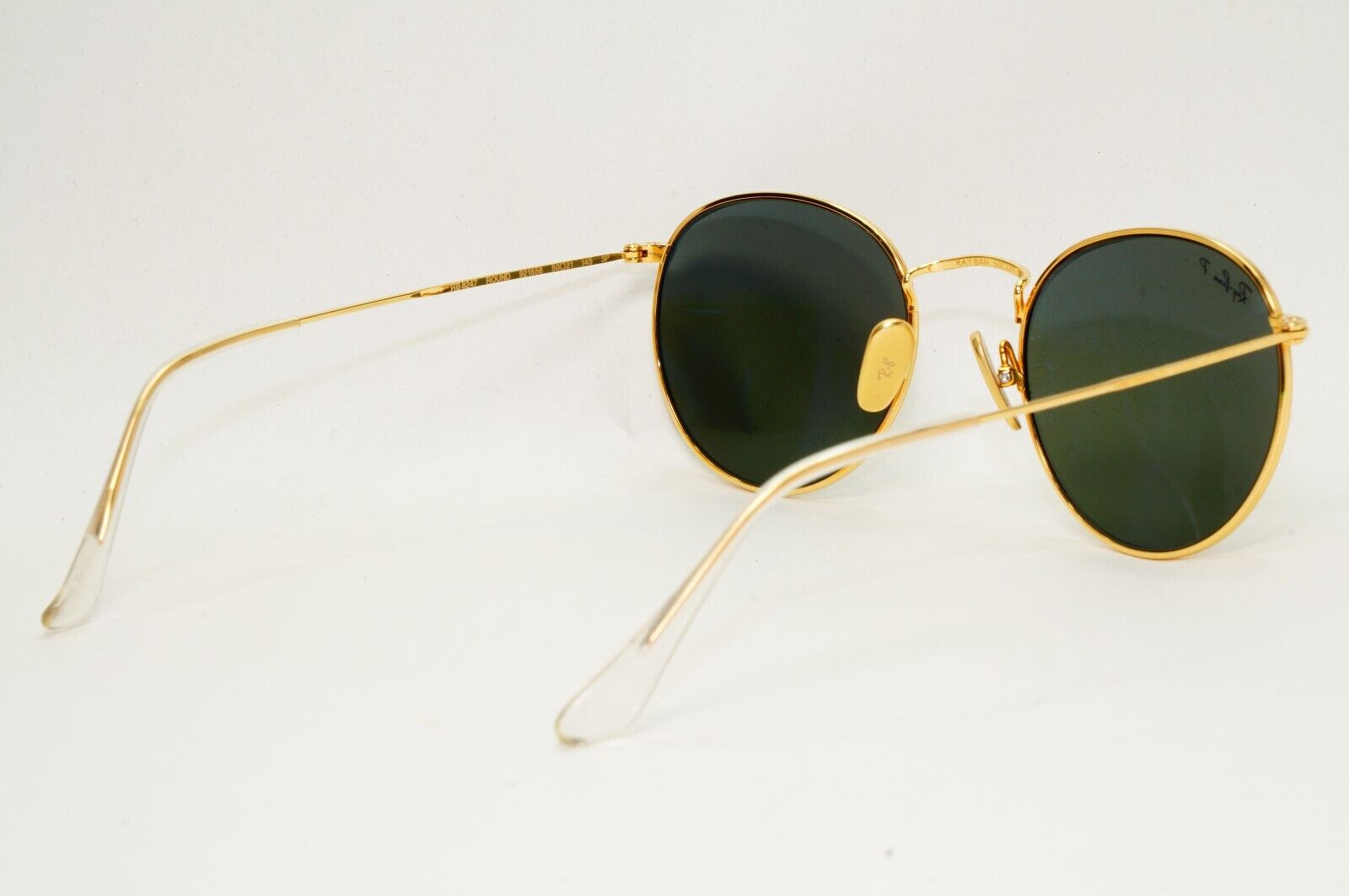 Ray-Ban Sunglasses Round Titanium Polarised Gold Green RB 8247 9216/58 50mm