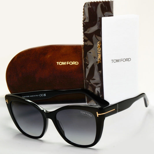 Tom Ford Sunglasses Nora Black Polarised Square Grey Gradient FT0937 TF 937 01D