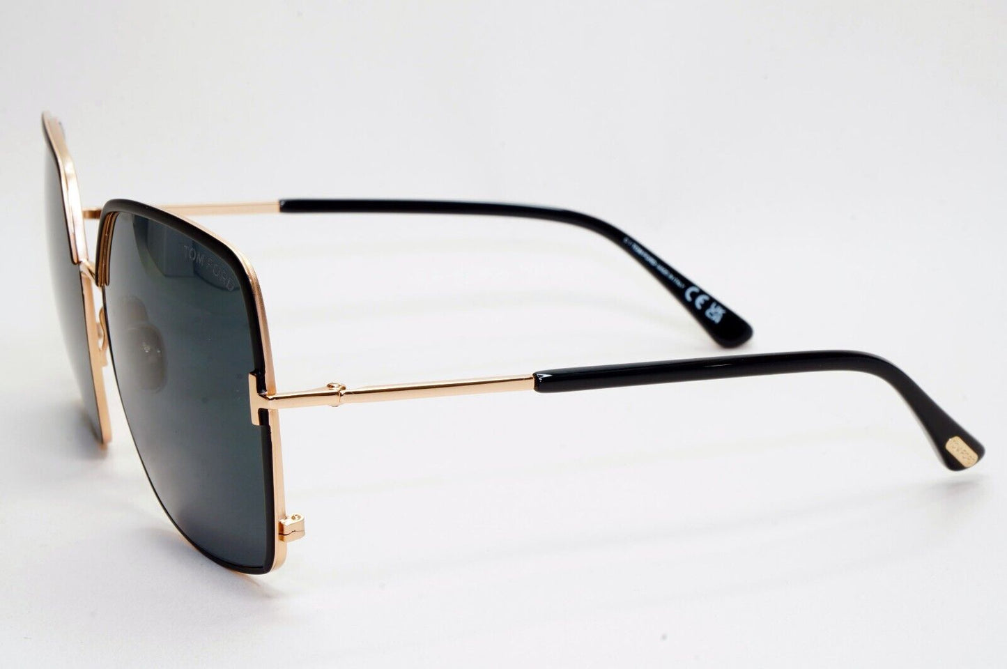 Tom Ford Sunglasses Raphaela Black Gold Grey Metal Square FT1006 TF 1006 02A