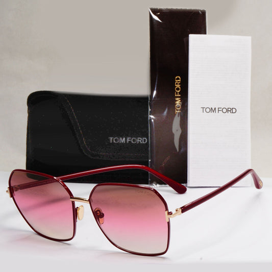 Tom Ford Sunglasses Claudia-02 Dark Red Burgundy Gradient FT0839 TF 839 69F