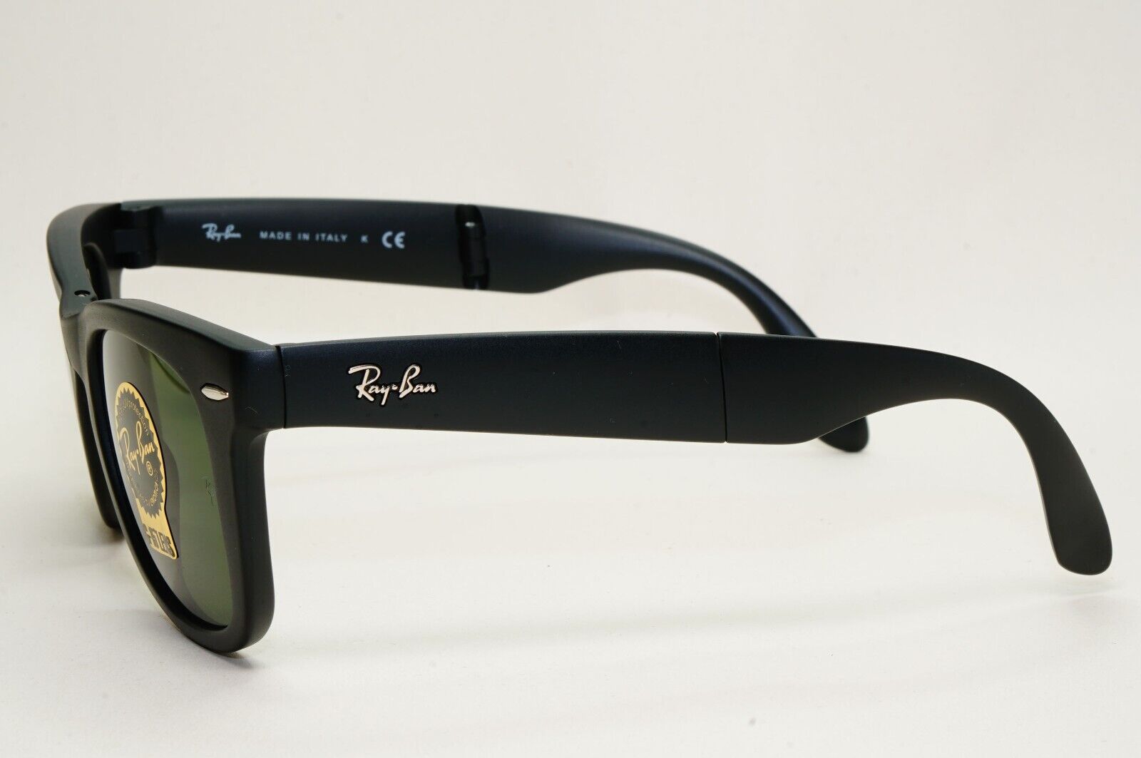 Ray-Ban Sunglasses Folding Wayfarer Black Matte Green G15 RB 4105 601-S 50mm