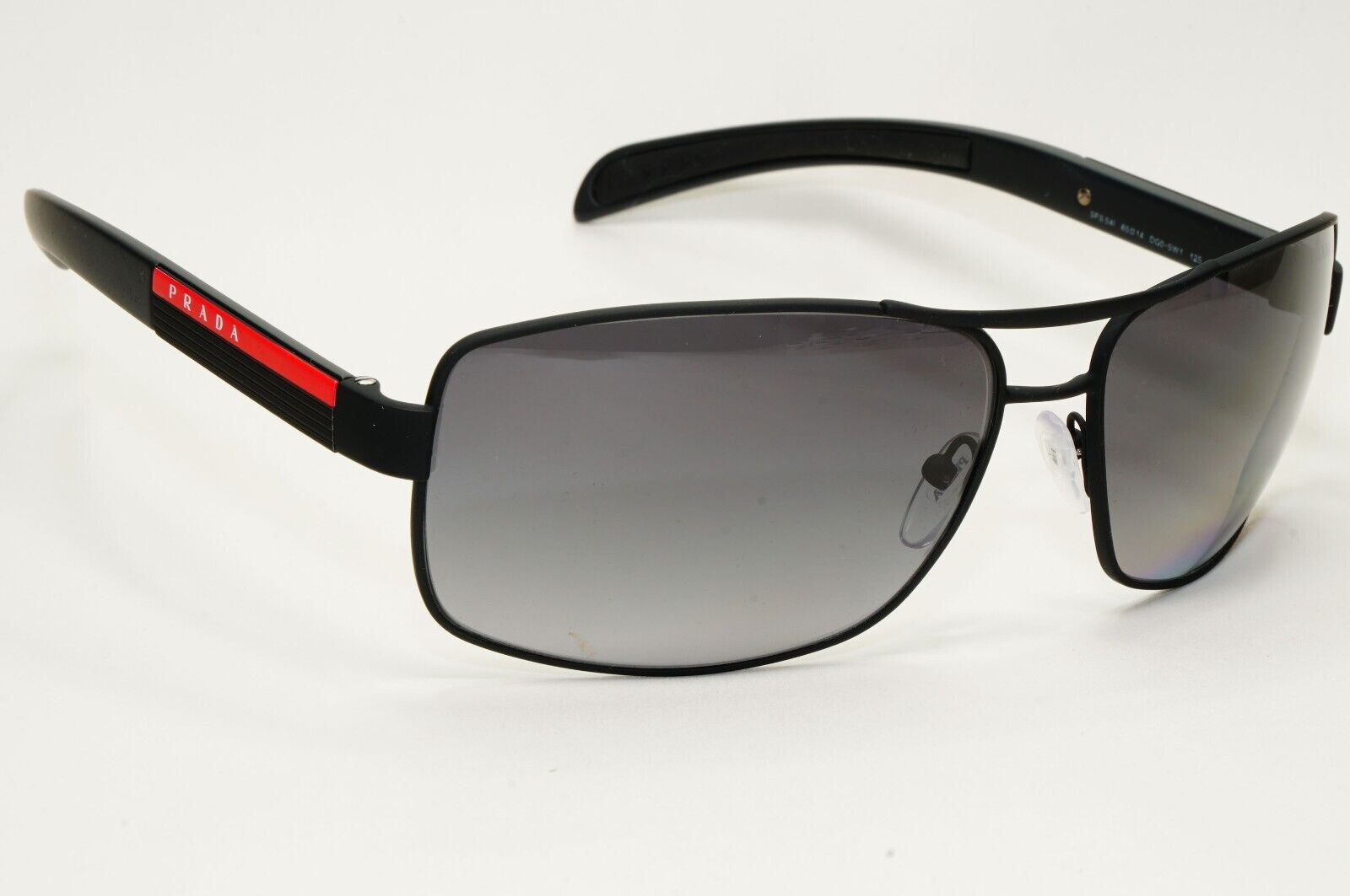 Prada Sunglasses Polarized Black Wrap Rubber PS54IS SPS 54I DG0-5W1 65mm 39284