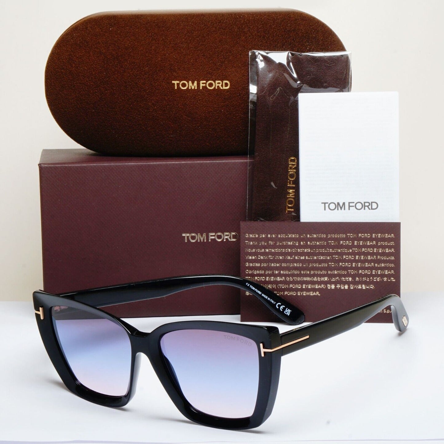 Tom Ford Sunglasses Scarlet-02 Square Blue Grey Gradient FT0920 TF 920 01B 57mm