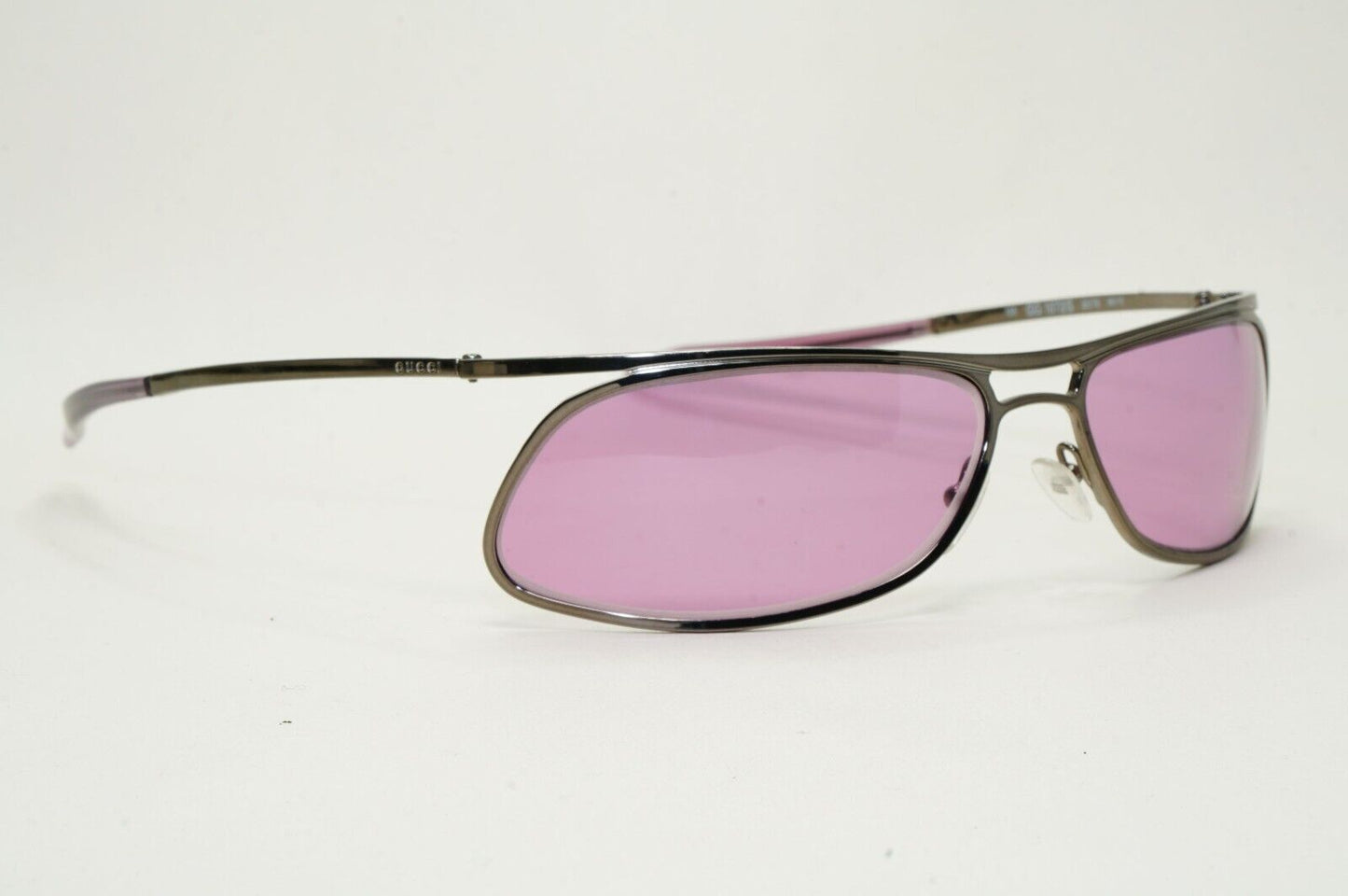 Gucci Sunglasses 2001 Vintage Wrap Gunmetal Pink Fuchsia GG 1672/S 831T9 291024