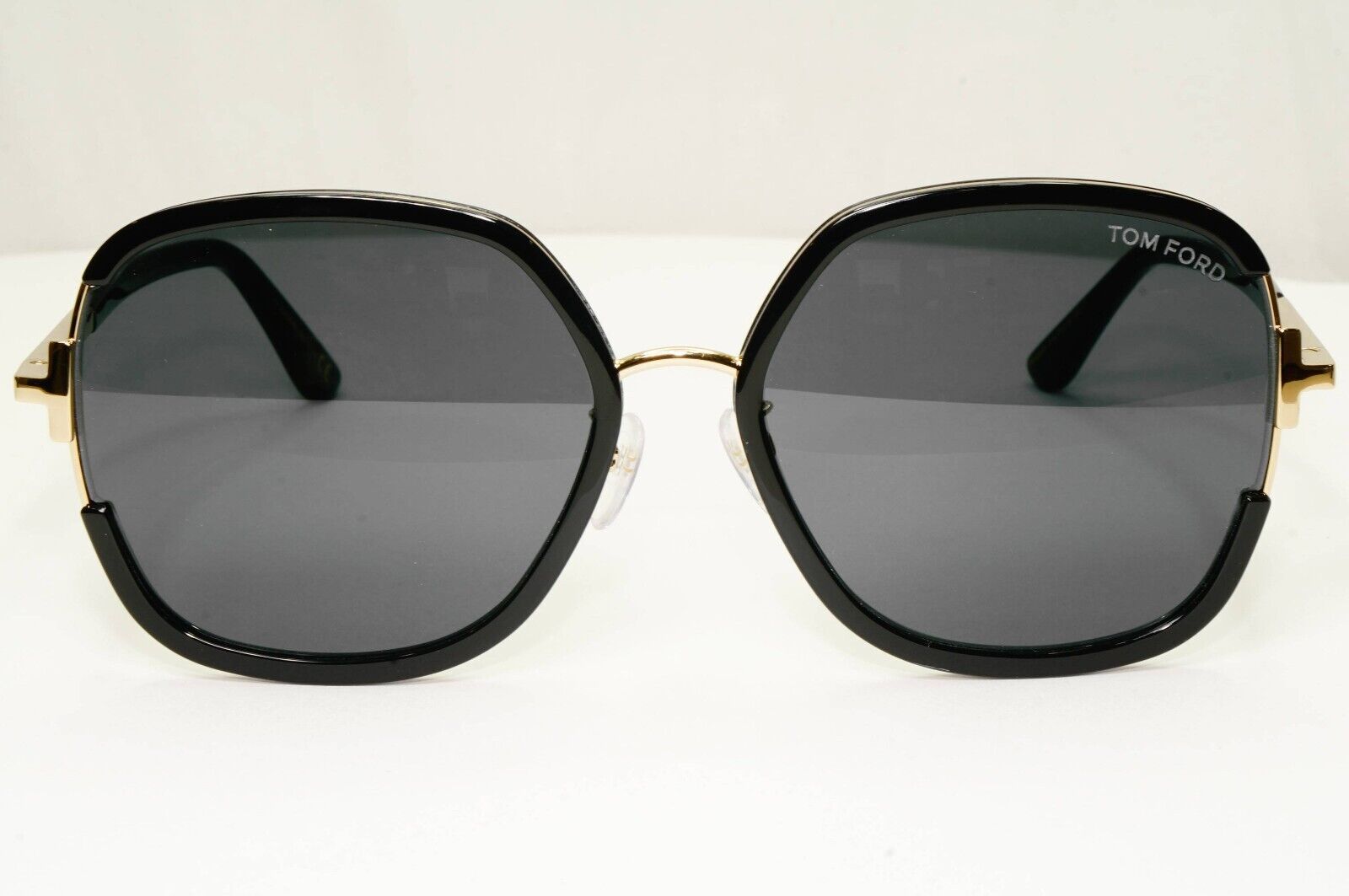 Tom Ford Oversized Black Sunglasses Gold Large Square TF 809 K 01A [a] 37269