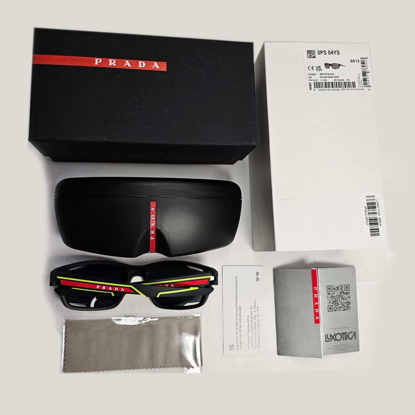 Prada Sunglasses Polarized Black Dark Grey Red Green PS04YS SPS 04Y 17G-02G 57mm