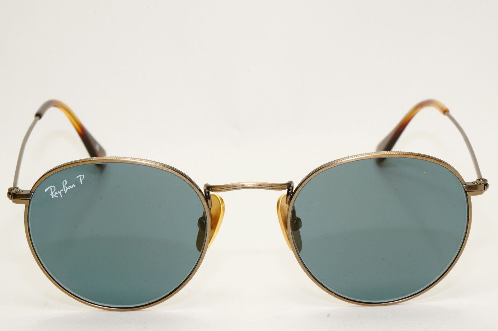 Ray-Ban Sunglasses Round Titanium Polarised Bronze Blue RB 8247 9207/T0 47mm