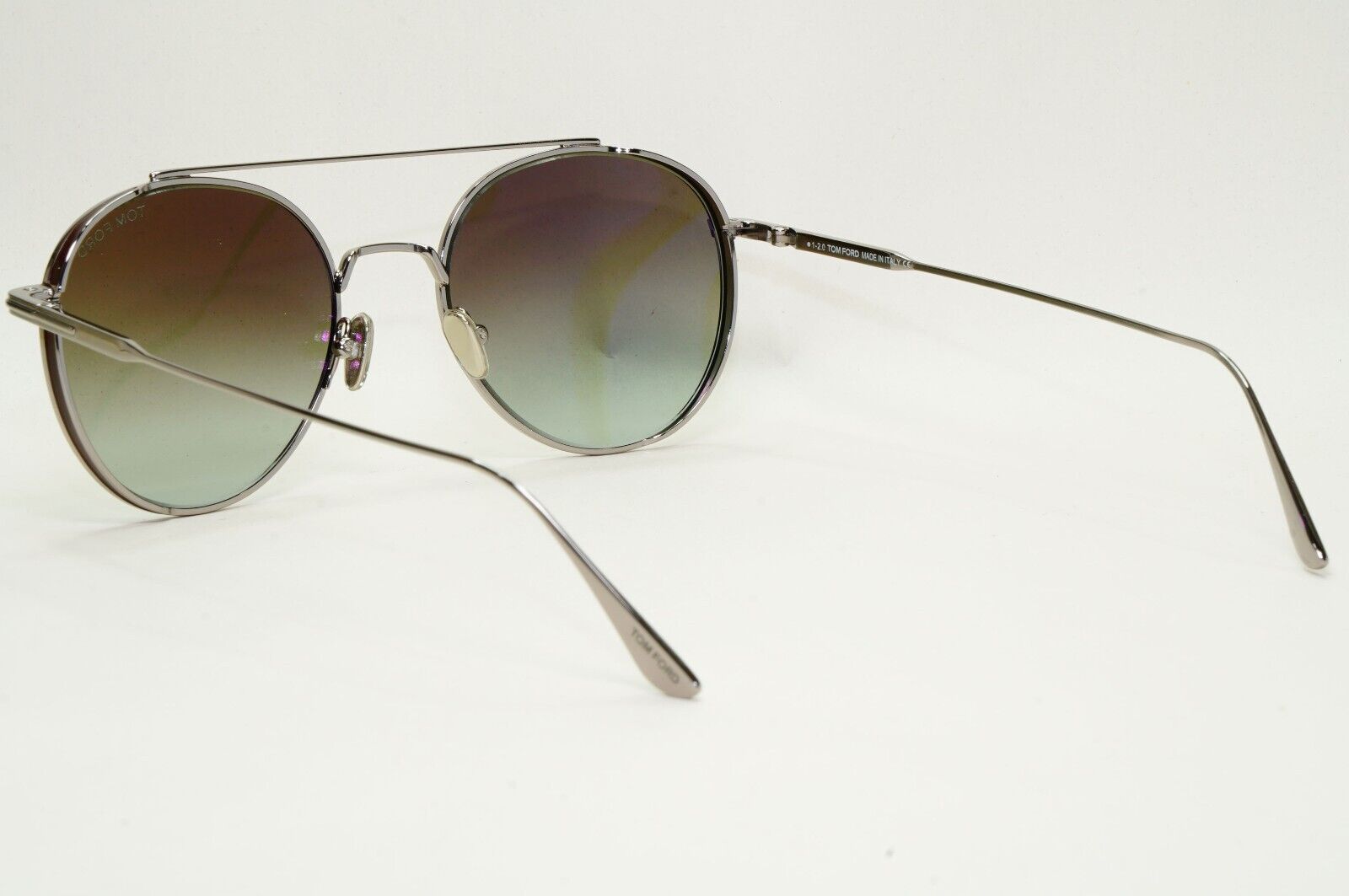 Tom Ford Sunglasses Declan Ruthenium Grey Green Round Pilot FT0826 TF 826 14Q