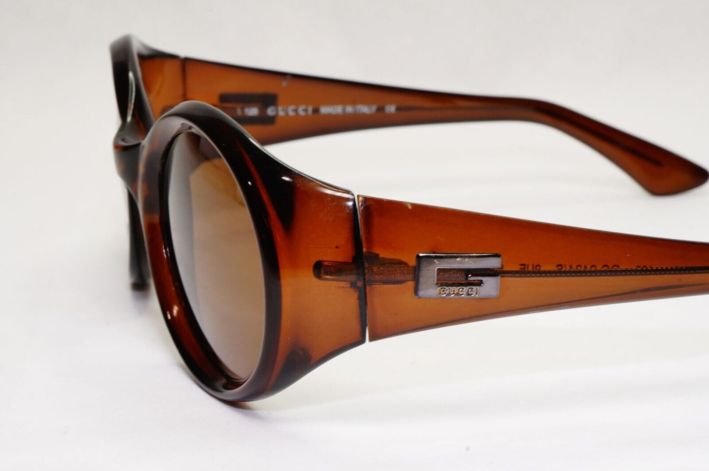 Gucci Sunglasses 1997 Vintage Brown Transparent Oval Retro GG 2434/S 9UE 121223