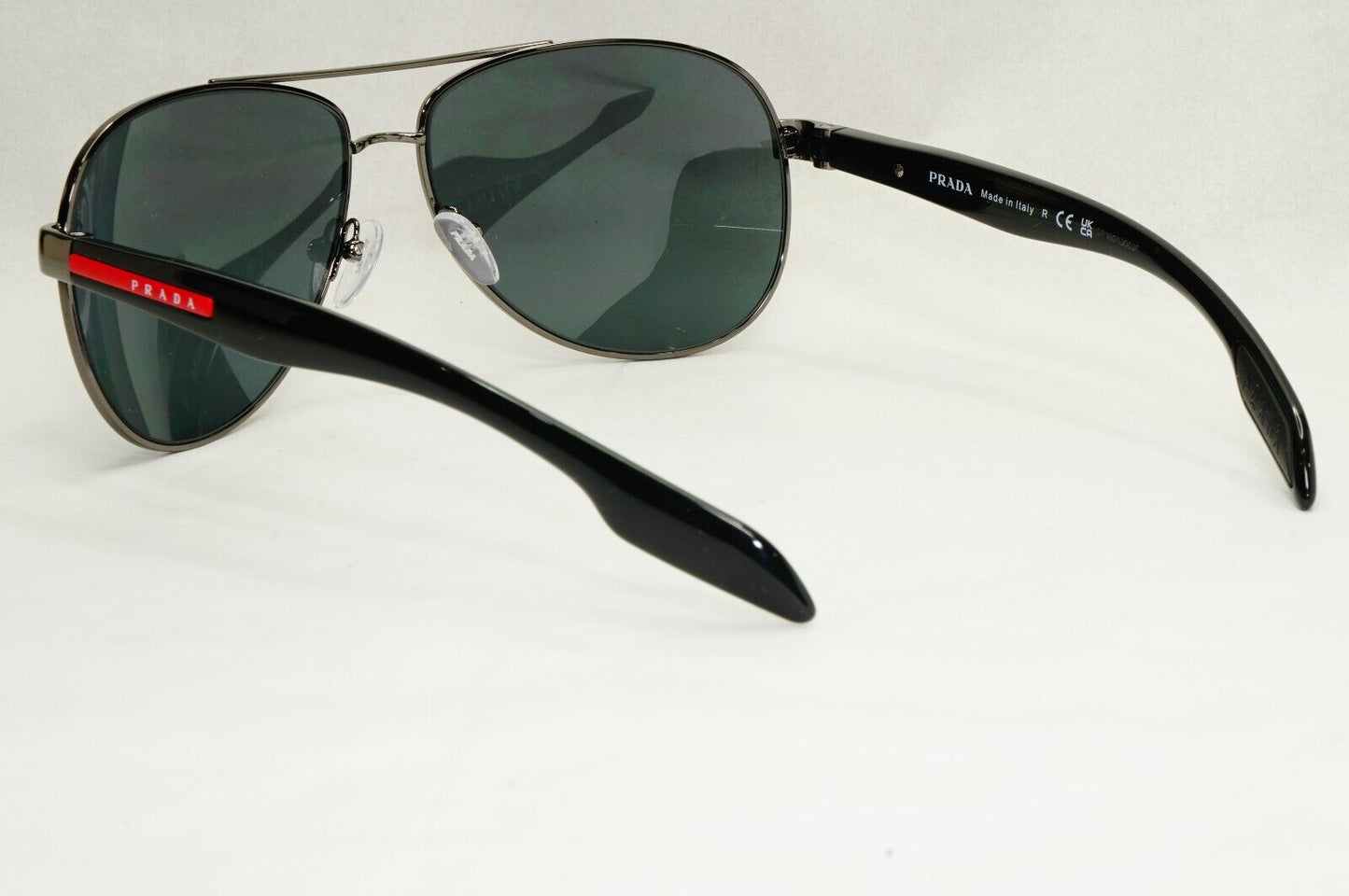 Prada Sunglasses Black Grey MIrror Pilot Gunmetal PS53PS SPS 53P 5AV-5L0 62mm