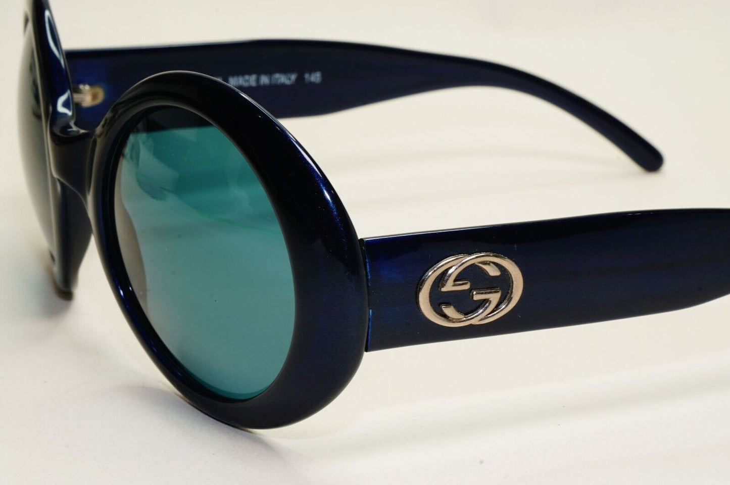 Gucci Sunglasses 1996 Vintage Dark Blue Green Round Large GG 2401/N/S XB6 151024