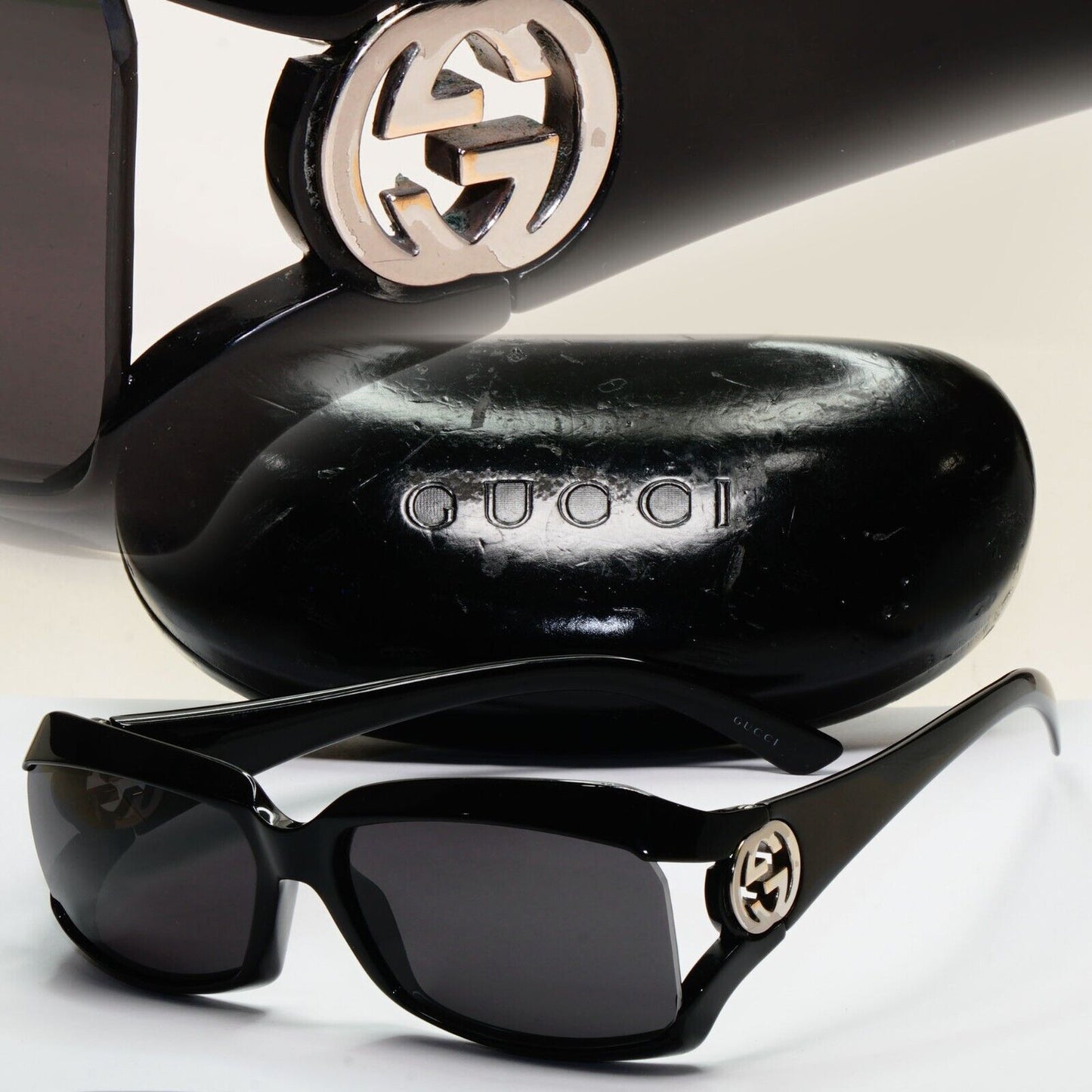 Gucci Sunglasses 2005 Vintage Black Square Silver GG 2599/S D28LE 291024