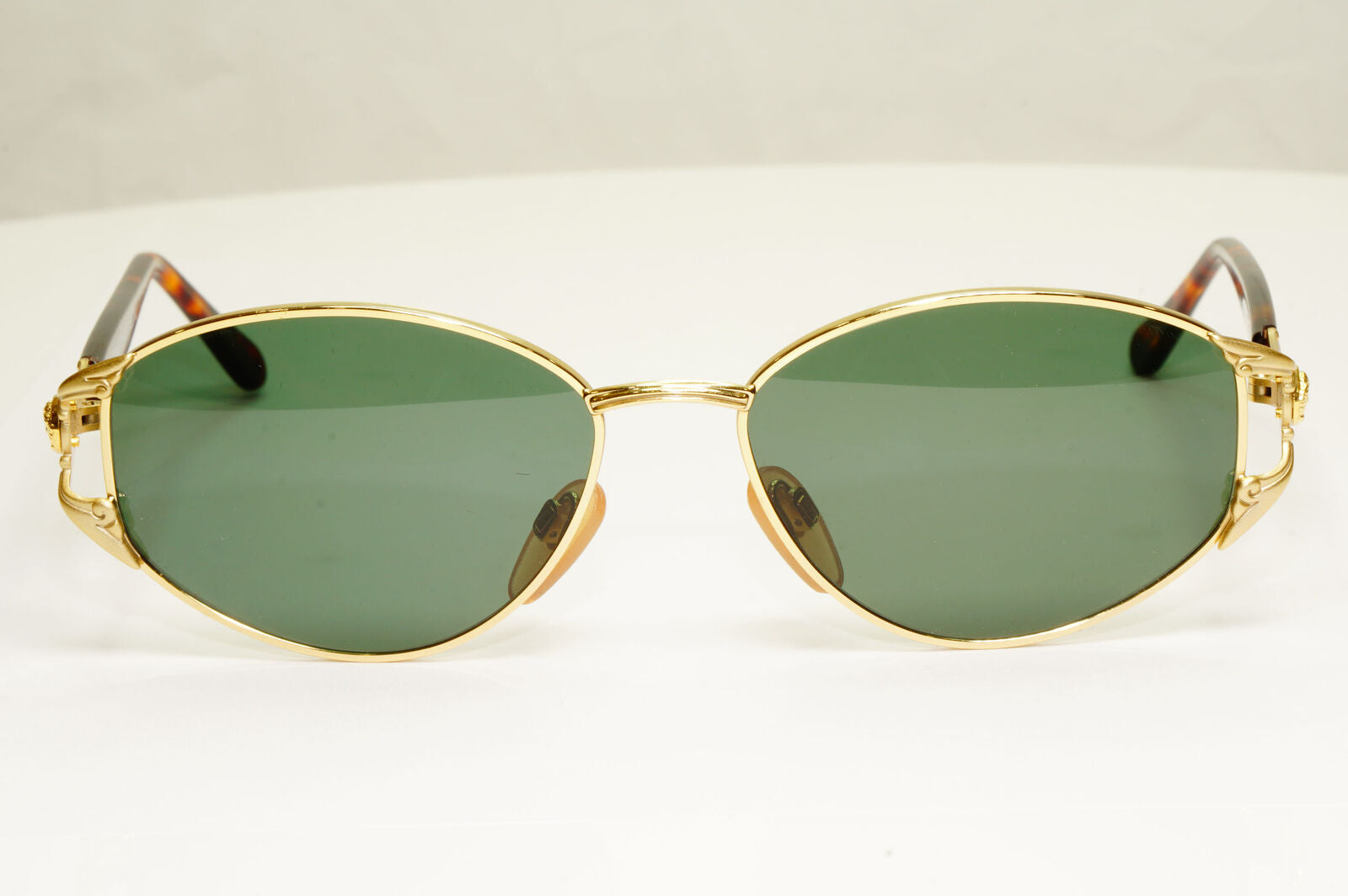 Gianni Versace 1995 Vintage Gold Medusa Green Brown Sunglasses MOD G40 COL 03L A