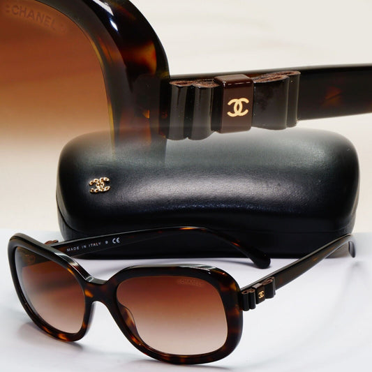 Chanel Sunglasses 2015 Leather Ribbon Square Tortioise 5280-Q c.714/S5 301024