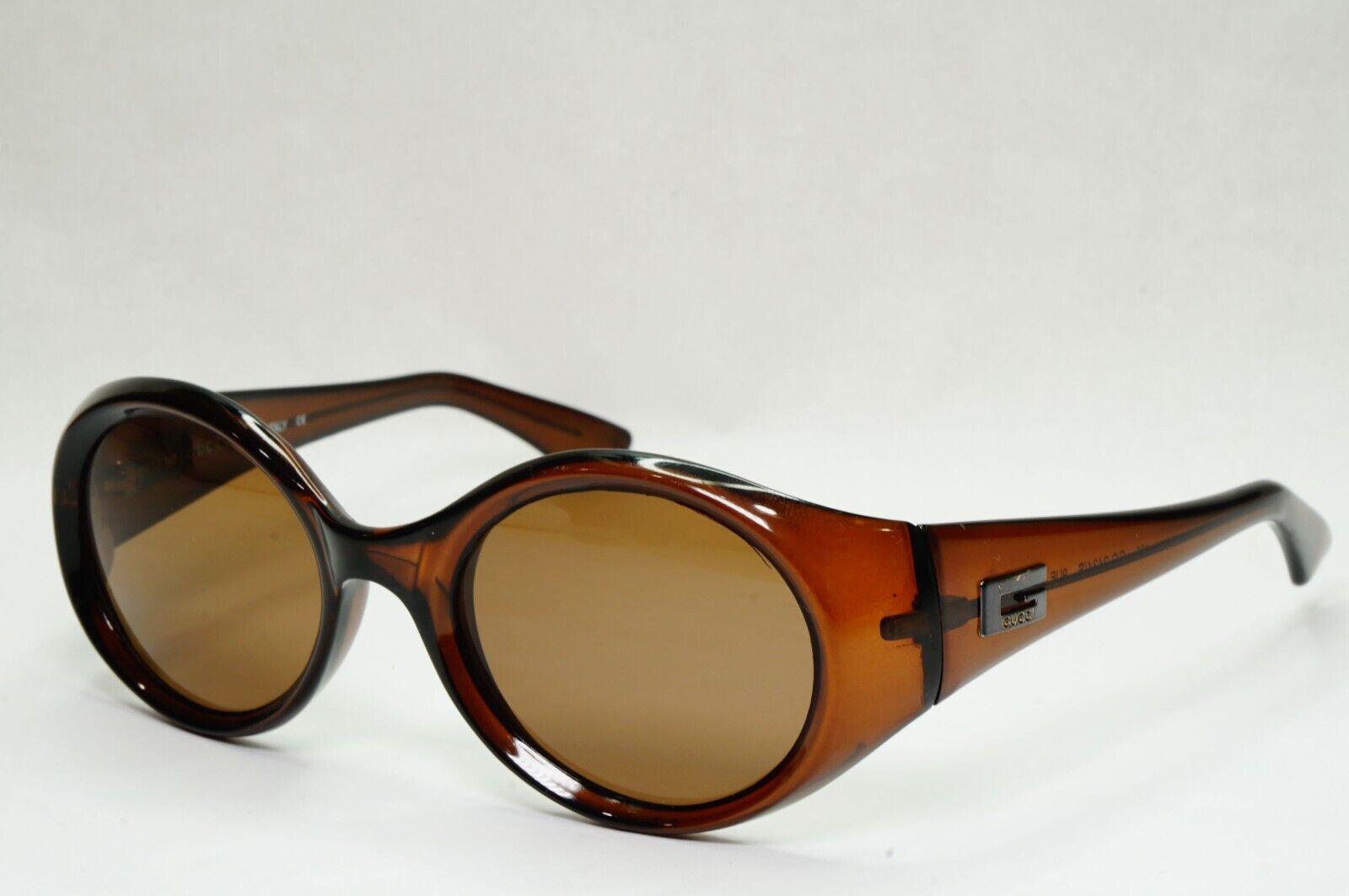 Gucci Sunglasses 1997 Vintage Brown Transparent Oval Retro GG 2434/S 9UE 121223