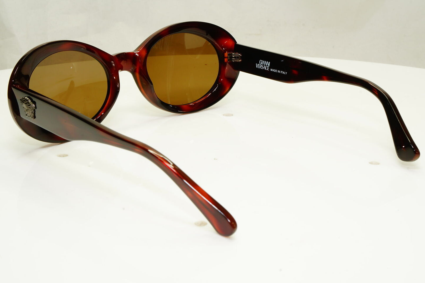 Gianni Versace 1996 Womens Vintage Brown Oval Medusa Sunglasses MOD 403 COL 900