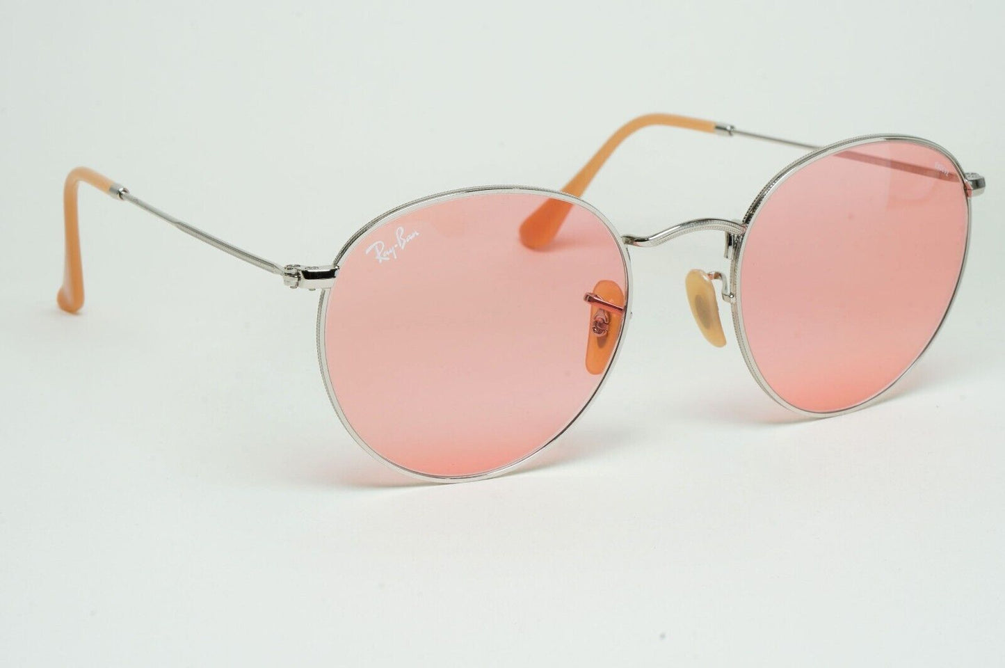 Ray-Ban Sunglasses Evolve Photochromic Silver Pink Round Metal RB 3447 9065/V7