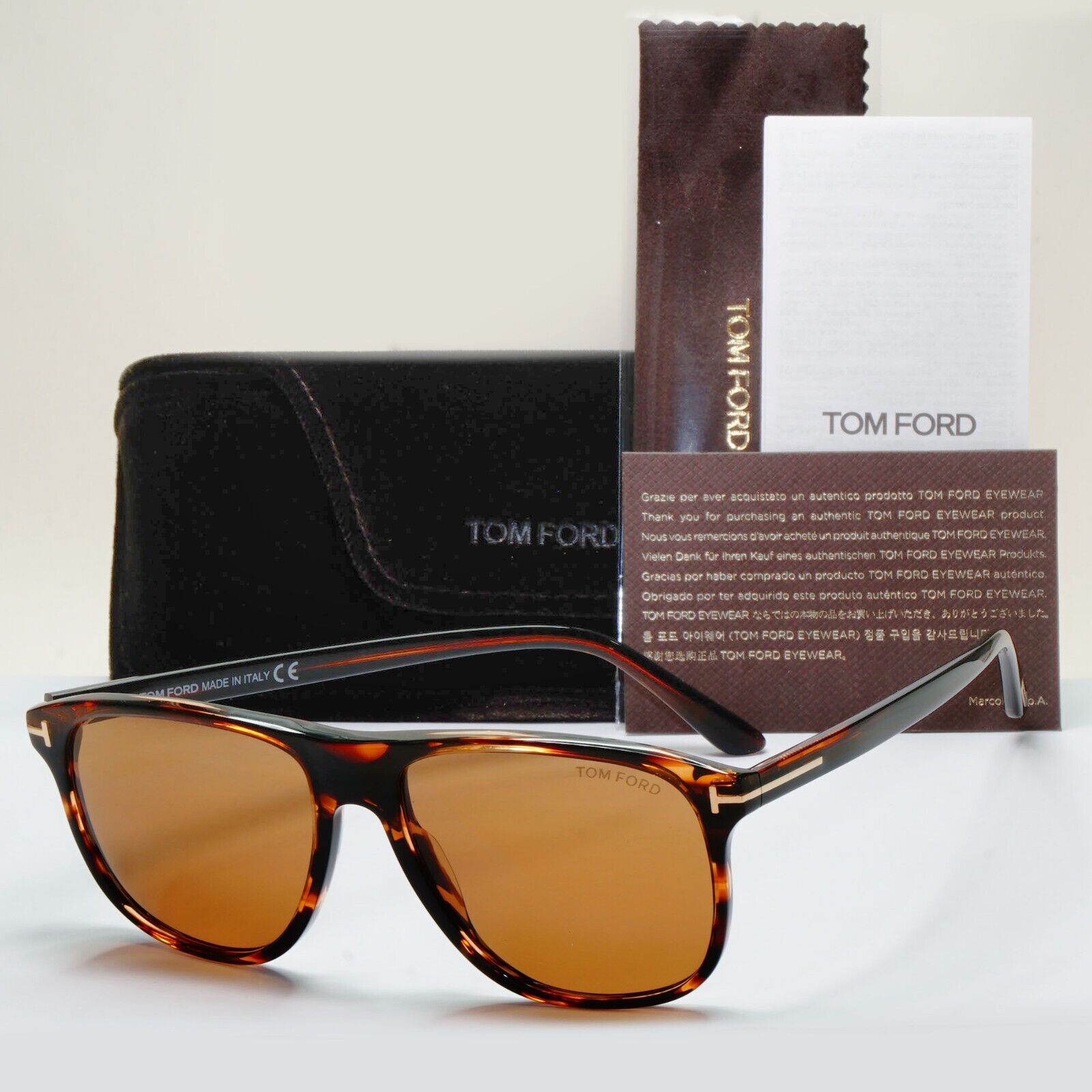 Tom Ford Sunglasses Joni Brown Havana Gold Square FT0905 TF 905 50E 56mm