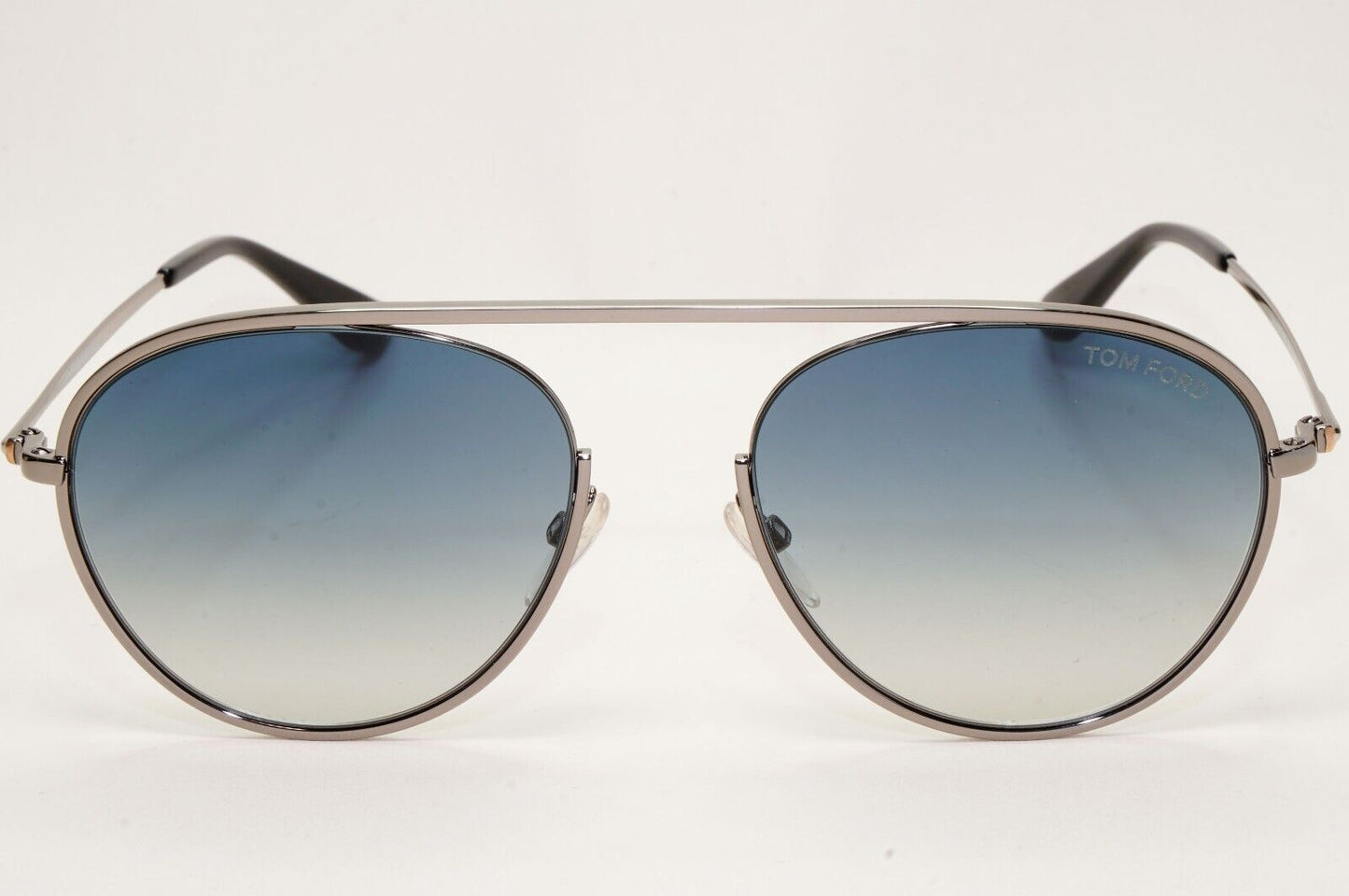 Tom Ford Sunglasses Keith-02 Shiny Gunmetal Blue Pilot FT0599 TF 599 08W 55mm