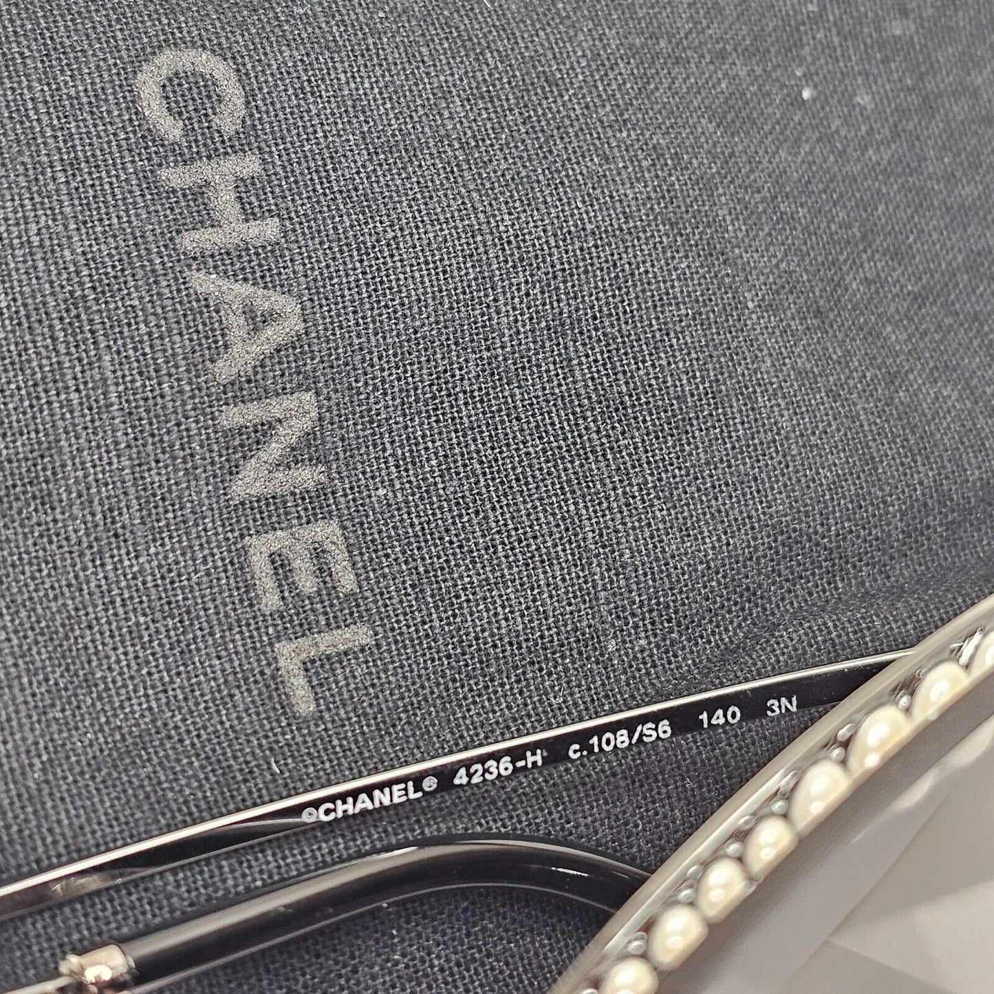 Chanel Sunglasses Pearl Gunmetal Grey Gradient Smoke Shield Visor 4236-H c108/S6