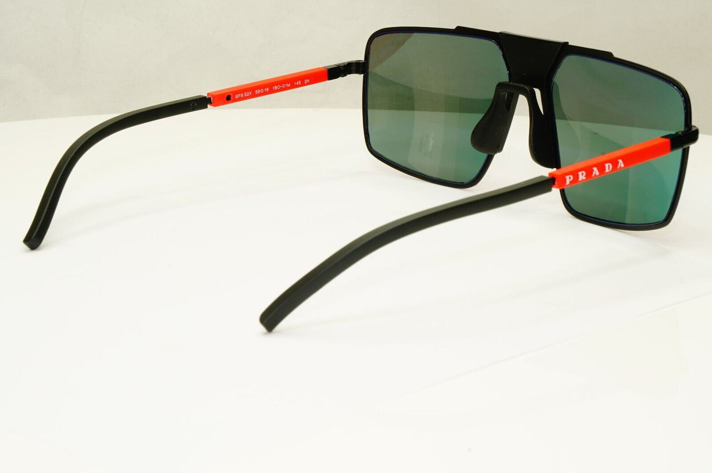 Prada Black Sunglasses Red Grey Mirror Square Chameleon Tint SPS 52X 1BO-01M [A]