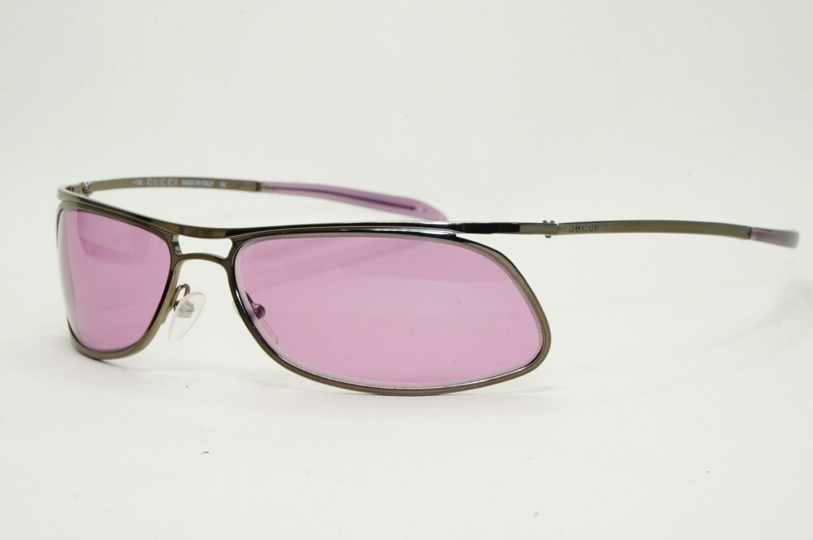 Gucci Sunglasses 2001 Vintage Wrap Gunmetal Pink Fuchsia GG 1672/S 831T9 291024