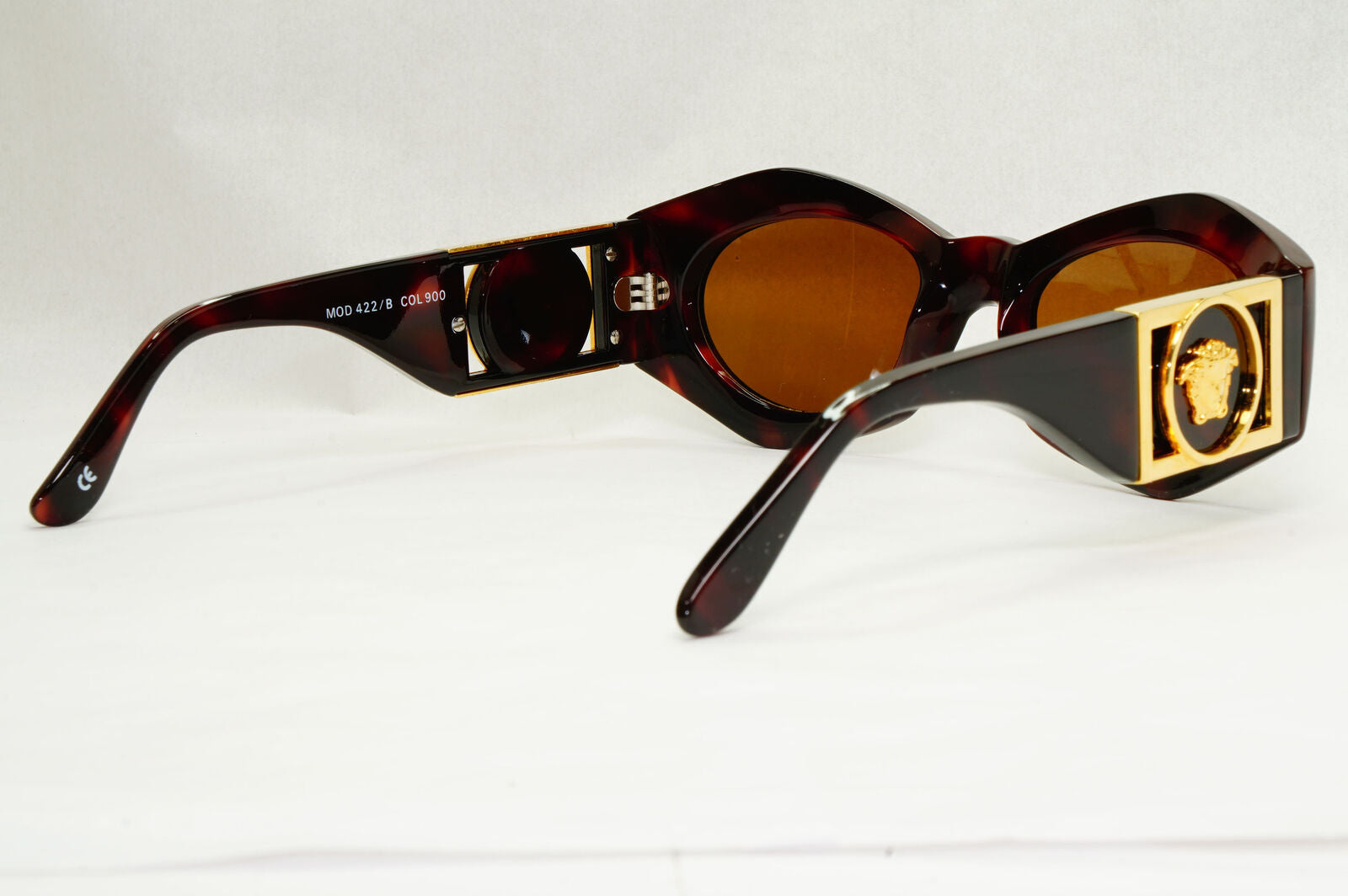 Gianni Versace Sunglasses 1996 Vintage Gold Brown Biggie MOD 422B COL 900 130124