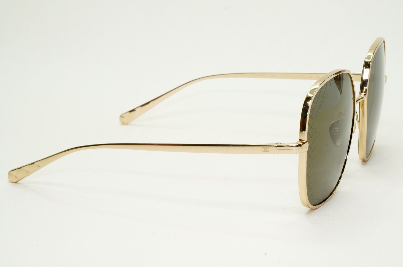 Chanel Sunglasses Gold Brown Square Metal Large 4252 c.395/3 57mm