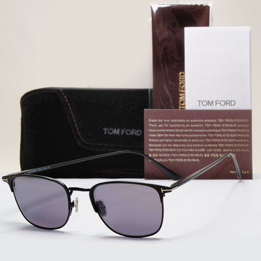 Tom Ford Sunglasses Liv Black Grey Metal Mirrored Square FT0851 TF 851 02C 52mm