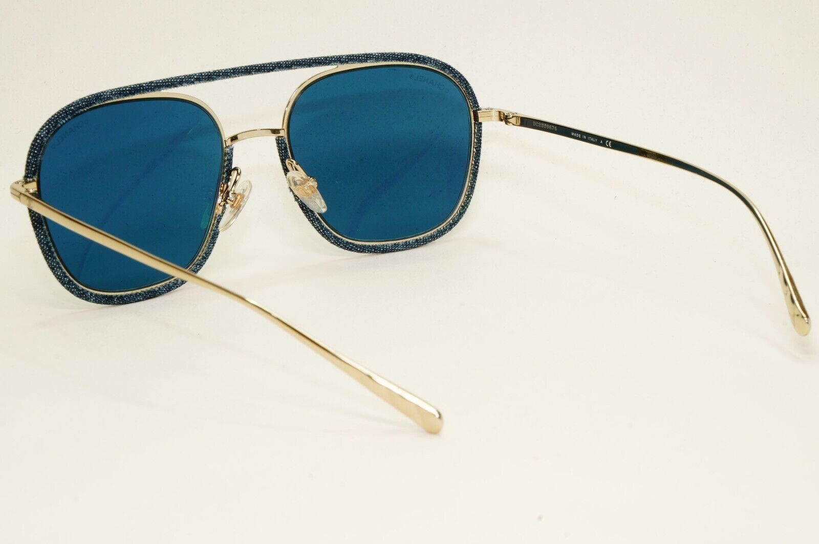 Chanel Sunglasses Denim Gold Dark Blue Metal Pilot 4249-J c.395/80 53mm