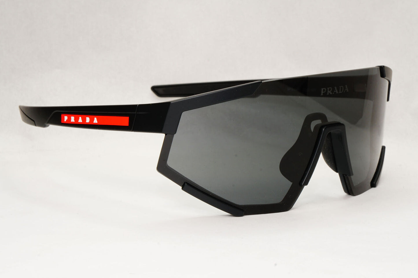 Prada Sunglasses Black Shield Visor Wrap Cycling Ski PS04WS SPS 04W DG0-06F