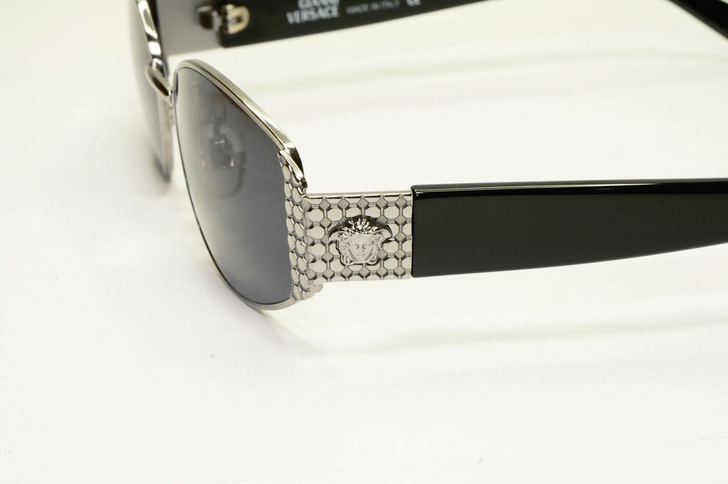 Gianni Versace 1996 Vintage Silver Medusa Black Metal Sunglasses MOD X41 COL 029